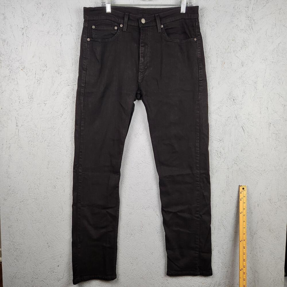 Levi's 505 Jeans Mens 34x34 Black Straight Leg Stretch Denim Western Cowboy